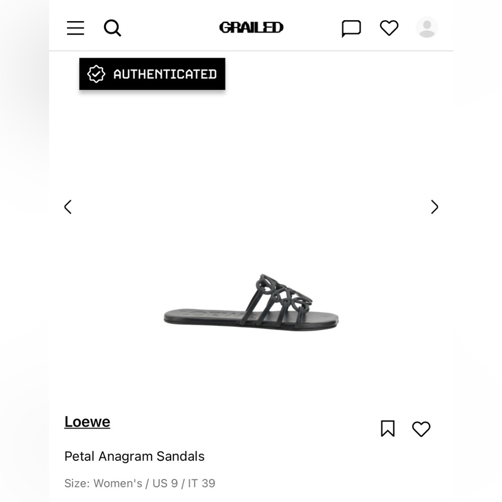 Loewe Petal Anagram Elegant sandals -Black | Gently used| Spring Summer Flats - Picture 2 of 5